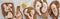 Panorama banner with assorted raw chicken portions