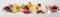 Panorama banner of assorted sauces and marinades