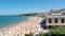 Panorama of the beach of Biarritz city, France