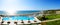 Panorama of the beach at luxury hotel