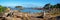 Panorama of the beach of Ploumanach in Perros-Guirec, CÃ´tes d`Armor, Brittany France