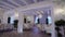 Panorama of a beautiful Banquet hall with tables and chairs and beautiful decoration.
