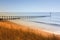 Panorama of a beautiful beach. Holiday summer beach background. Travel background of sand and sea space