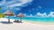 Panorama beautiful beach with white sand turquoise ocean