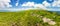 Panorama of beautiful carpathian alpine meadows