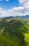 Panorama of beautiful countryside of Czech. sunny afternoon. wonderful springtime landscape in mountains. grassy field and rolling