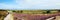 Panorama of the beautiful heathland near Cuxhaven on the North Sea coast