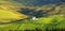 Panorama Of Beautiful Landscape Of Scotland, Corgarff Castle In