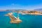 Panorama of the beautiful old harbor of Chania,Crete, Greece.