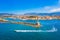 Panorama of the beautiful old harbor of Chania,Crete, Greece.