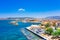 Panorama of the beautiful old harbor of Chania,Crete, Greece.