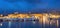 Panorama of beautiful Saint Florent town and harbour, Corsica