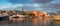 Panorama of beautiful Saint Florent town and harbour, Corsica