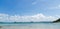 Panorama of beautiful sea and blue sky in summer at chonburi thailand