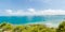 Panorama of beautiful sea and blue sky in summer at chonburi thailand