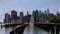 Panorama of beautiful sence of New York city with lower Manhattan in dusk evening. Downtown of lower Manhattan of Hudson river