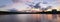 Panorama of beautifull lake in the mountains at the sunset