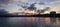 Panorama of beautifull lake in the mountains at sunset