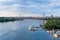 Panorama of Belgrade downtown, a view from Sava river