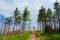 Panorama of a Beskydy mountains range in Malinowska Skala, Szczyrk, Silesian Beskid, Poland