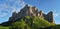 Panorama Big Thach mountain range. Summer landscape Mountain with rocky peak. Russia, Republic of Adygea, Big Thach Nature Park,