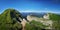 Panorama Big Thach mountain range. Summer landscape Mountain with rocky peak. Russia, Republic of Adygea, Big Thach Nature Park,