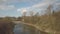 Panorama from a bird`s eye view. Central Europe: The Polish village is located among the green hills. Temperate climate.