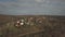 Panorama from a bird`s eye view. Central Europe: The Polish village is located among the green hills. Temperate climate.