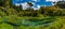 Panorama of Blue Spring, the river with the purest water in New Zealand, Te Waihou Walkway, Hamilton