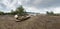 Panorama from a boat during low tide