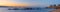 Panorama of boats at sunrise in Gulf of Aqaba