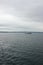 Panorama of Bodensee lake and a ferry from Friedrichshafen, Germany