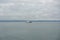 Panorama of Bodensee lake and a ferry from Friedrichshafen, Germany