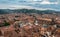 Panorama of the Bologna city in Italy in a summer cloudy day. View from the Asinelli tower