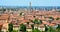 Panorama of Bologna view  the famous `Prendiparte` tower
