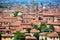 Panorama of Bologna view of the famous `Prendiparte` tower l