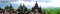 Panorama from the Borobudur Temple in central Java in Indonesia.