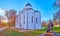 Panorama with Borys and Hlib Cathedral and monument to Prince Igor Olgovych, Chernihiv, Ukraine
