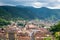 Panorama of Brasov Old Town from The Citadel on Straja Hill