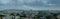 Panorama of Bratislava in Dark Rainy Day