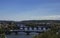 Panorama of the bridges over the Viltava river