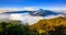 Panorama of Bromo volcano at sunrise, East Java, Indonesia