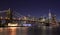 Panorama of Brooklyn Bridge and New York City at dusk