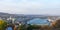 Panorama Buda castle and bridges of Danube river