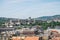 Panorama of Budapest and Castle Royal Palace from top of the St. Stephen`s Basilica, Budapest