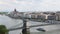 Panorama of Budapest with the Danube and the Parliament building, Hungary.