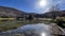 panorama of the Calamone lake to the Ventasso mount in REggio Emilia Italy