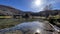 panorama of the Calamone lake to the Ventasso mount in REggio Emilia Italy