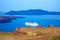 Panorama of caldera and volcano, Santorini, Greece