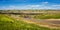 Panorama of canadian badlands in Alberta